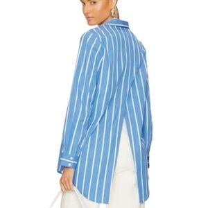L’agence- NWT Blue Stripe Longsleeve Button Down Back Vent Layla Tunic Shirt